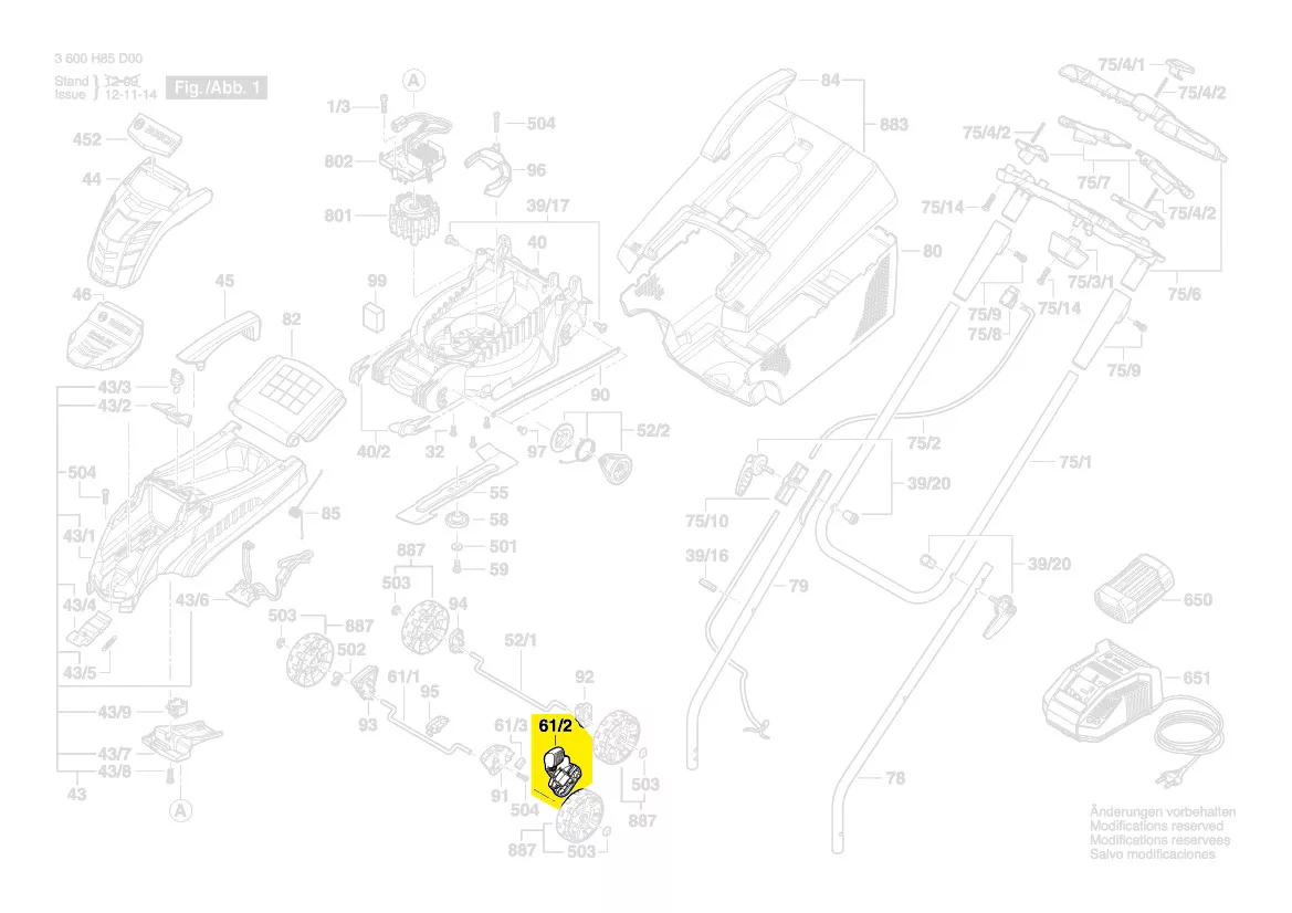 Levier réglage hauteur réf. F 016 L68 012 Bosch